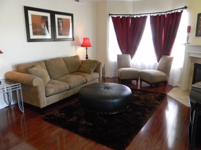 Furnished Two Bedroom Condo Living Room